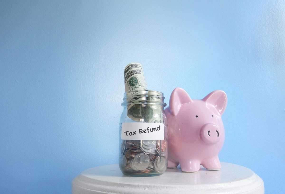 Tax preparation documents and calculator